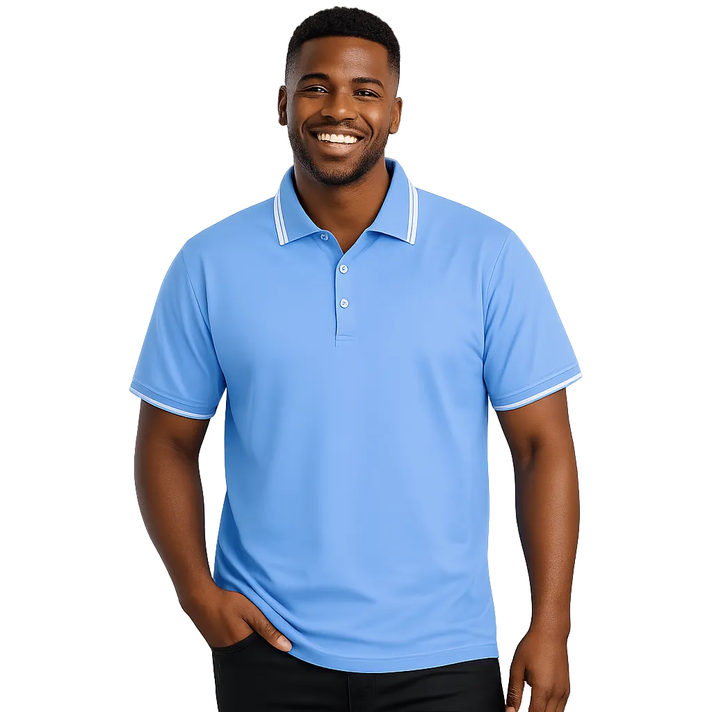 180 GSM Striped Poly Cotton Golf Shirts
